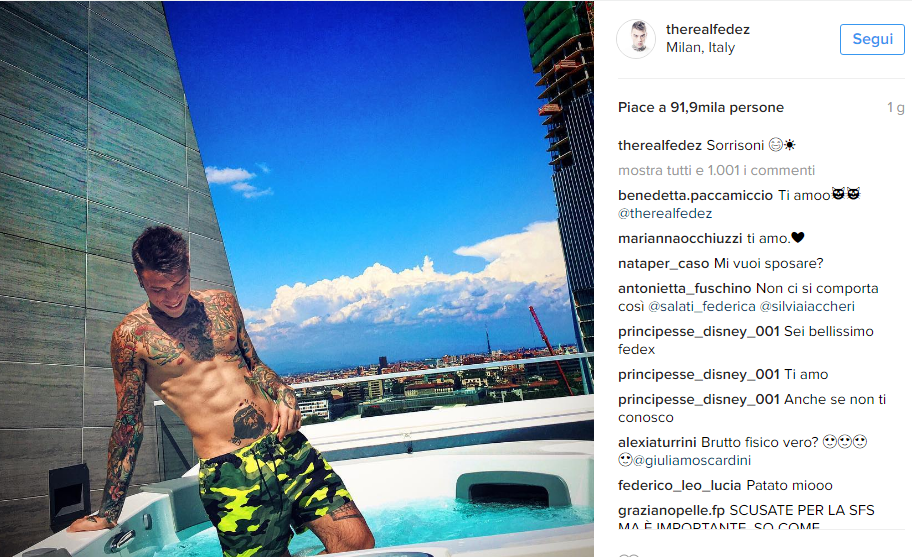 Fedez su Instagram